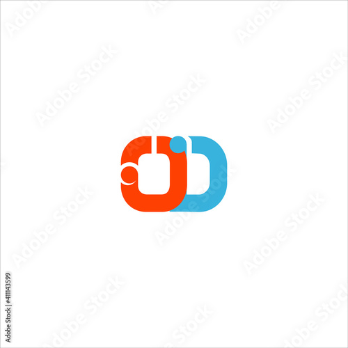 O D unique abstract letter logo geometric design. od monogram
