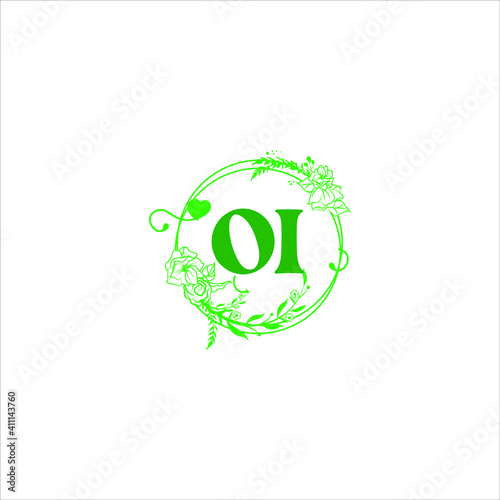O I unique abstract letter logo geometric design. oi monogram