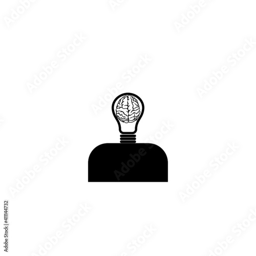 Creation idea brain creative knowledge learning icon isolated on white background