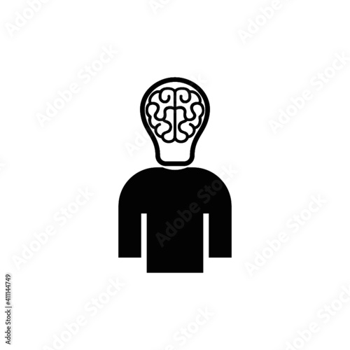 Creation idea brain creative knowledge learning icon isolated on white background