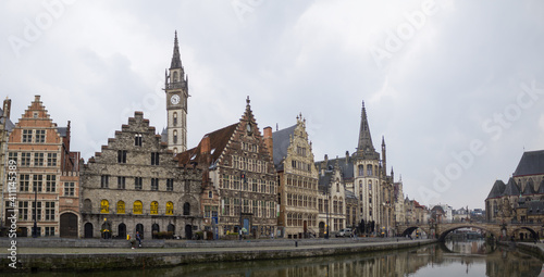 old buildings at the river in belgium