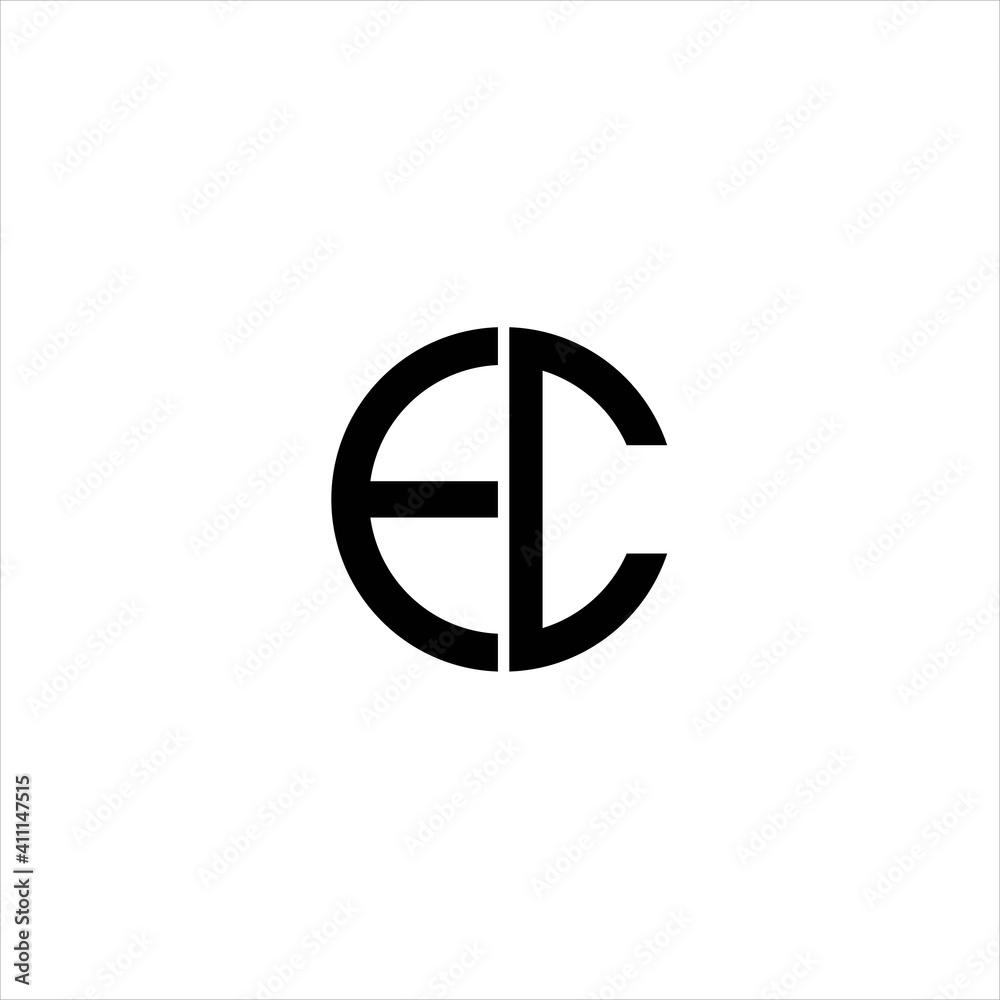 Initial EC Logo Design Vector with Geometric Circle Shape Initial EC Logo Design Vector with Geometric Circle Shape