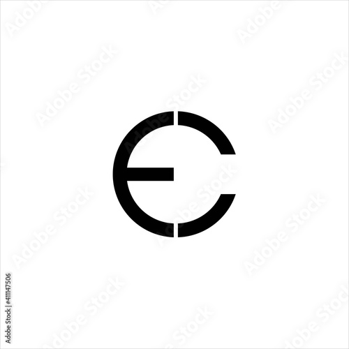 Billede på lærred Initial EC Logo Design Vector with Geometric Circle Shape