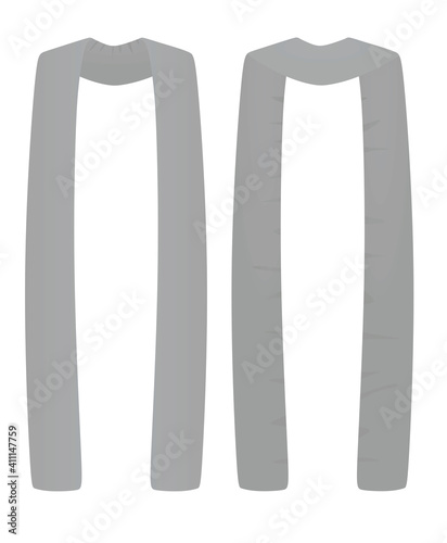 Grey  long scarf. vector illustration