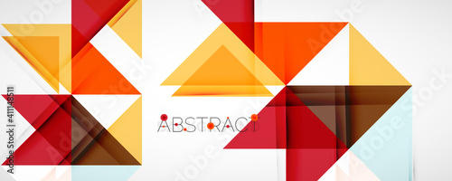 Geometric abstract background. Techno color triangle shapes. Vector illustration for covers, banners, flyers and posters and other designs
