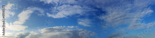 Panorama sky with cloud on a sunny day. Beautiful cirrus cloud...