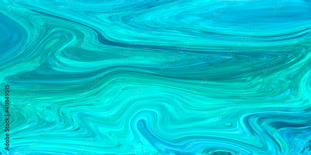 abstract background liquid effect, wavy texture turquoise blue color
