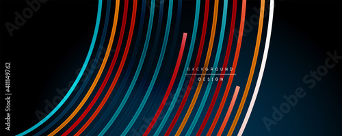 Abstract colorful lines vector background. Internet  big data and technology connections concept  abstract template