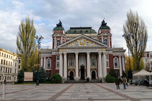 Ivan Vazov Public Theater in autumn, Sofia, Bulgaria 