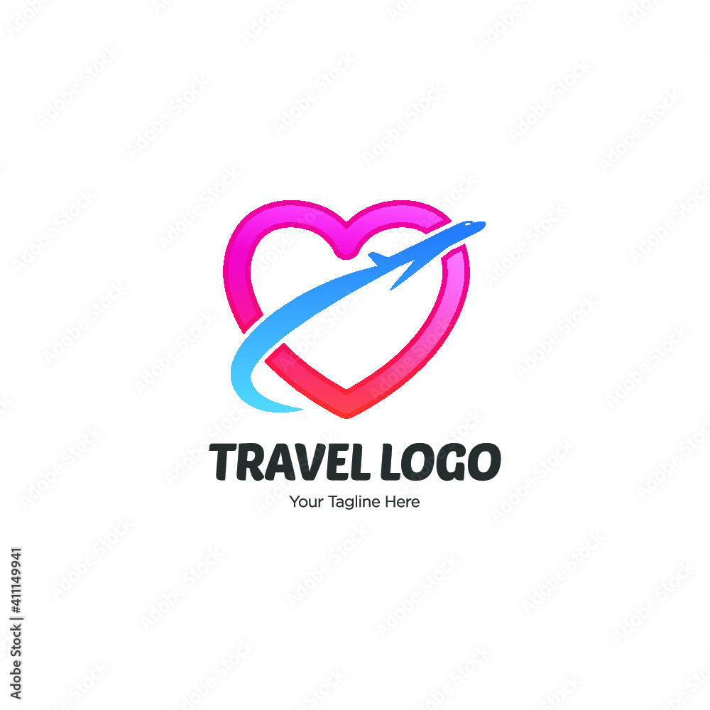 Airplane & Travel Logo. Icon & Symbol Vector Template. 