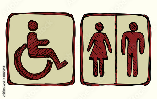 Toilet signs. Vector drawing icon