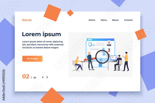Hiring agency searching for candidates. Personnel, hr, employment concept, presentation slide template. Can be used for topics like business, recruitment, human resources