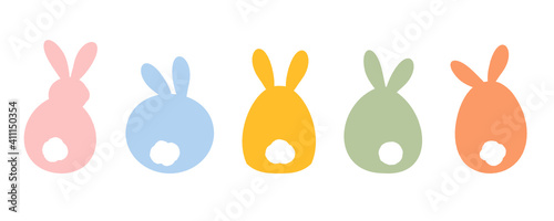 Easter bunny rabbit cartoon on white background vector illustration. photo