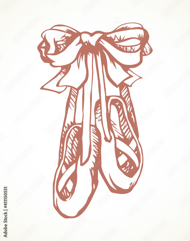 Ballet shoes. Vector drawing icon Ballet shoes. Vector drawing icon