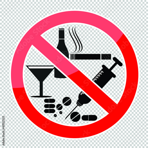 no alcohol and drug, sign