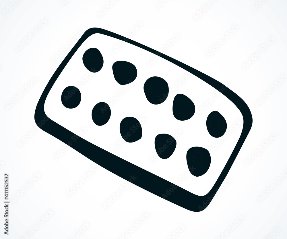 Plate with pills. Vector drawing Plate with pills. Vector drawing