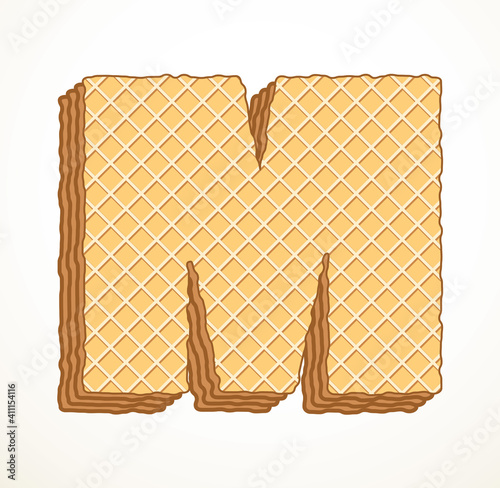 Vector set of stylized symbols wafers with cream inside