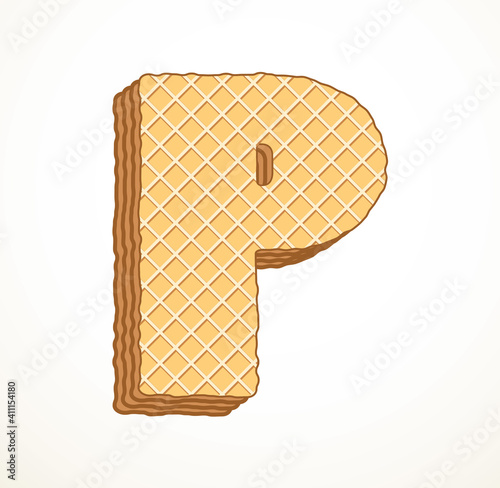 Vector set of stylized symbols wafers with cream inside