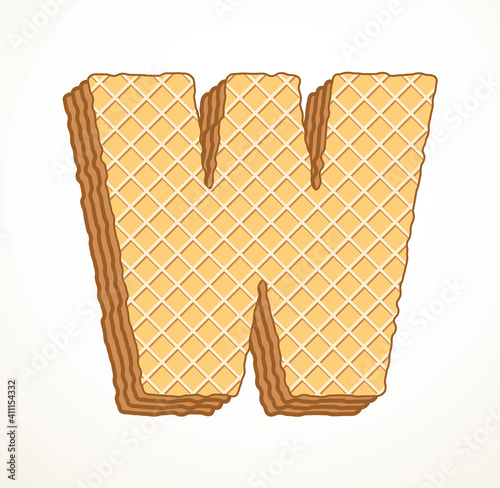 Vector set of stylized symbols wafers with cream inside