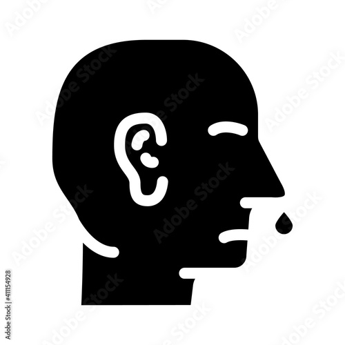 snot nose glyph icon vector illustration flat