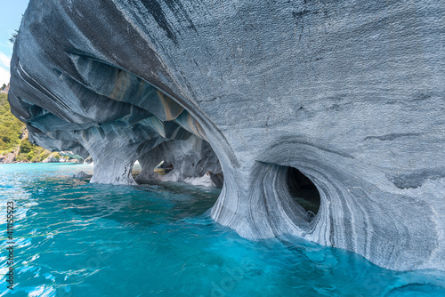 Marble Cathedral of lake General Carrera, Chilean Patagonia photo