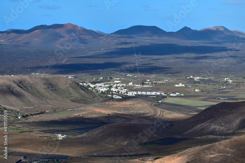 Wallpaper Mural View to the small town Yaiza and the Timanfaya National Park. Lanzarote, Spain. Torontodigital.ca