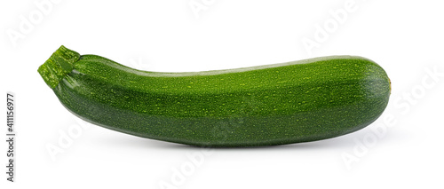 fresh green zucchini on white background