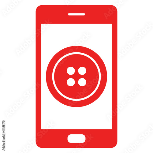 Knopf und Smartphone