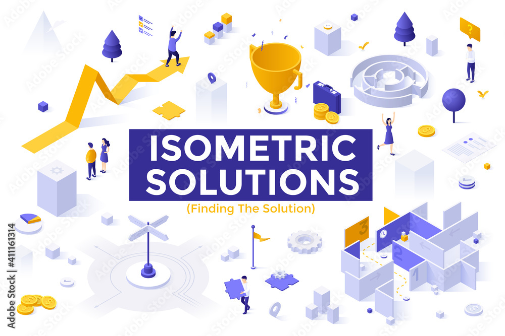 Naklejka premium Isometric Vector Concept