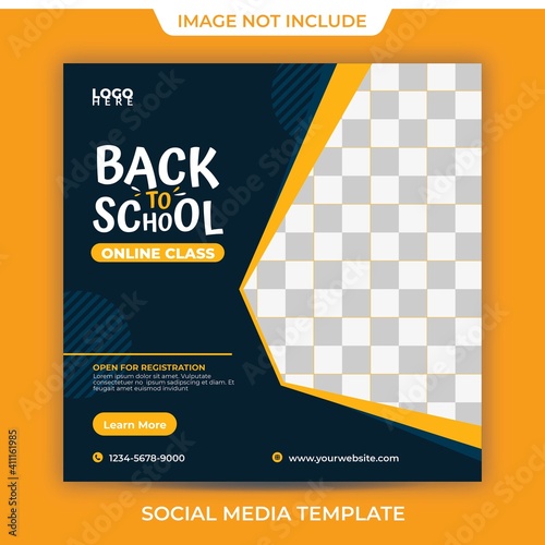 simple cute social media back to school template post