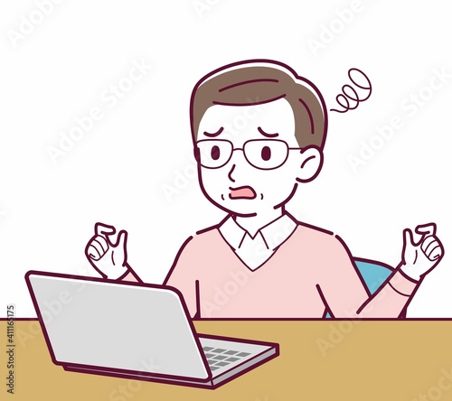 Elderly man in red sweater