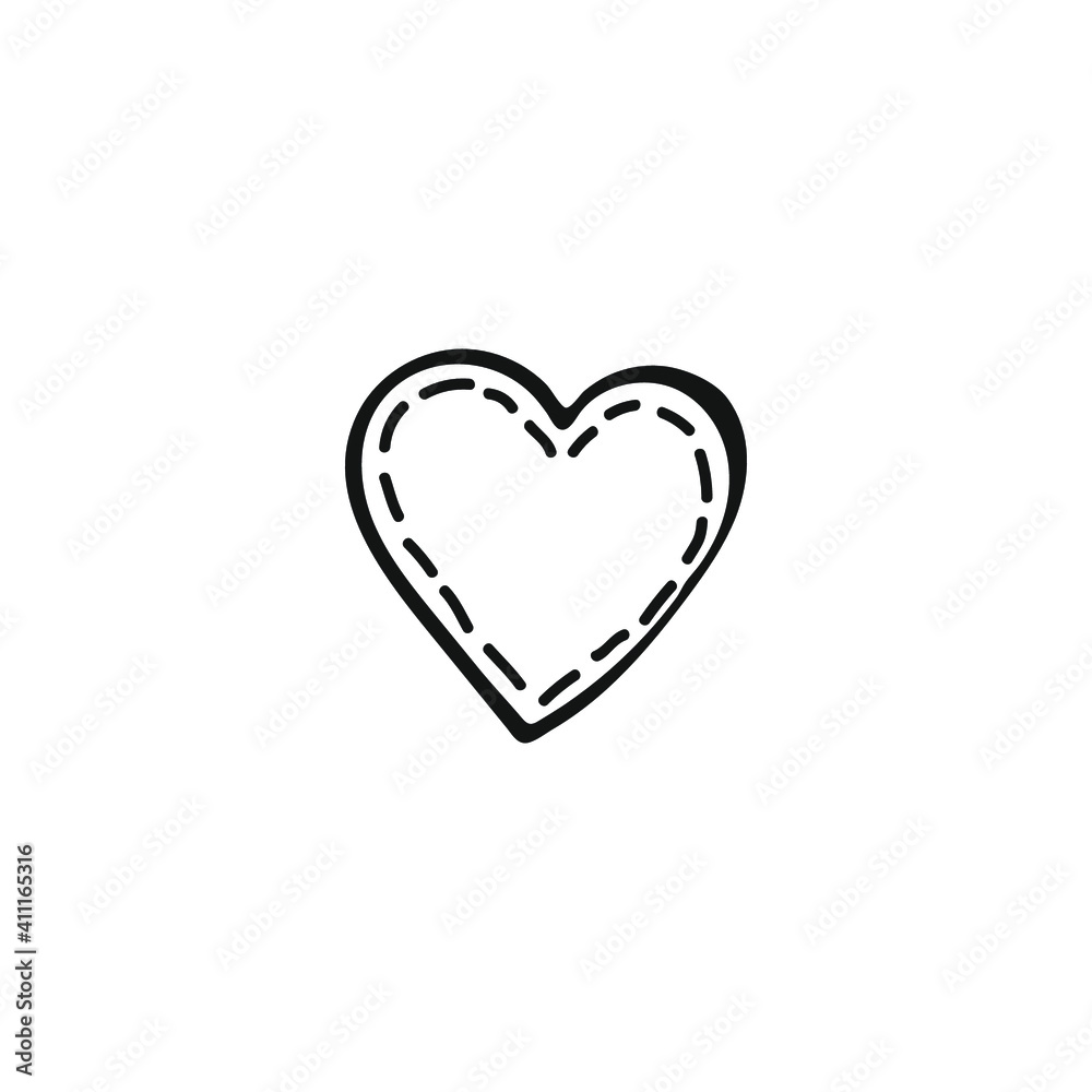 Simple doodle heart. Hand drawn heart isolated on white background. Valentine's Day symbol. Vector illustration. Simple doodle heart. Hand drawn heart isolated on white background. Valentine's Day symbol. Vector illustration.