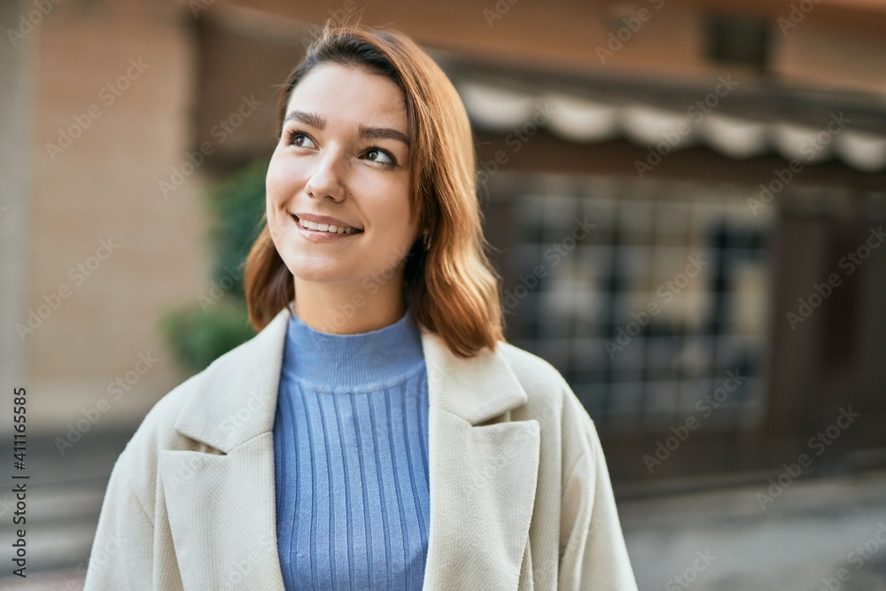 Young hispanic woman smiling happy standing at the city Young hispanic woman smiling happy standing at the city