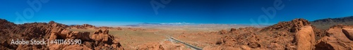 Panorama of Valley of Fire, View from Elephant Rock, Nevada, USA