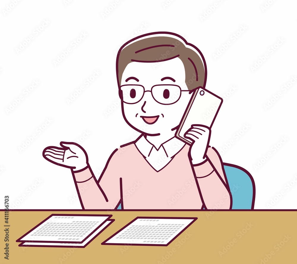 Elderly man in red sweater_D