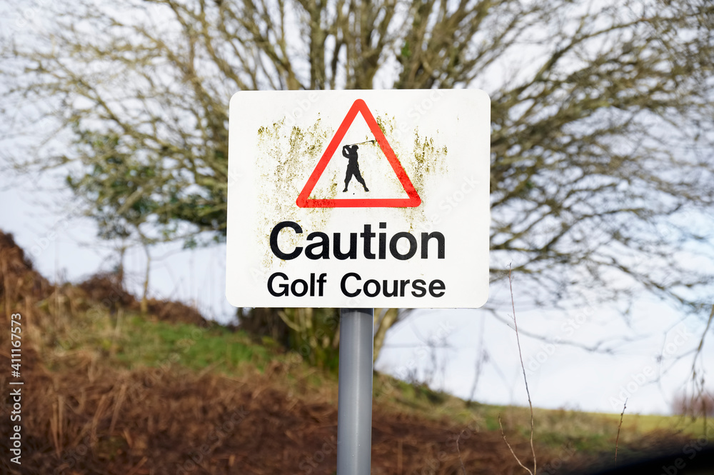 Beware of Golf Balls Sign Caution and Warning Danger