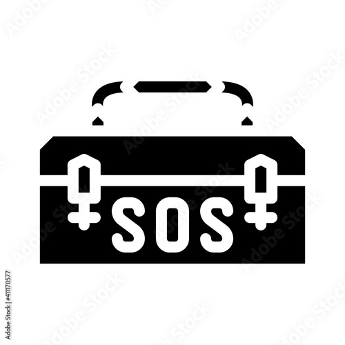 rescue kit glyph icon vector illustration flat