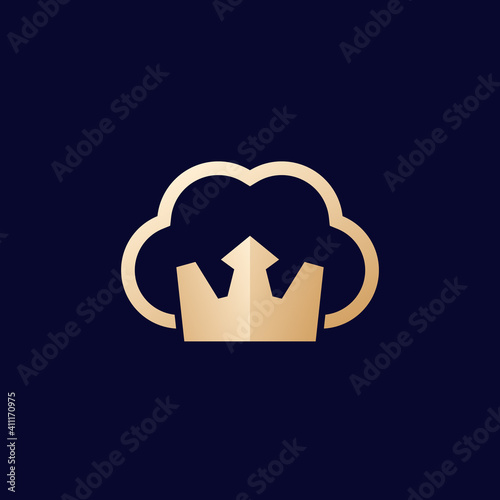 cloud and crown logo design