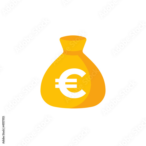 Money bag, income, financing and investing icon with euro