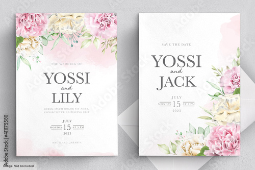 carnation flowers invitation card