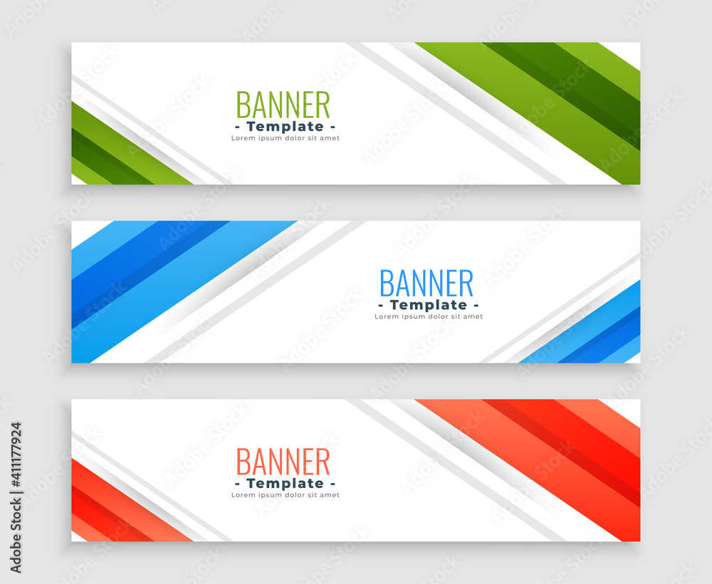 modern web business banners set of three templates