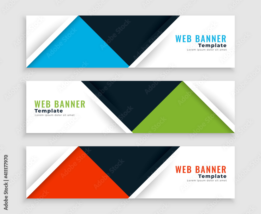 modern web flat style business banners template