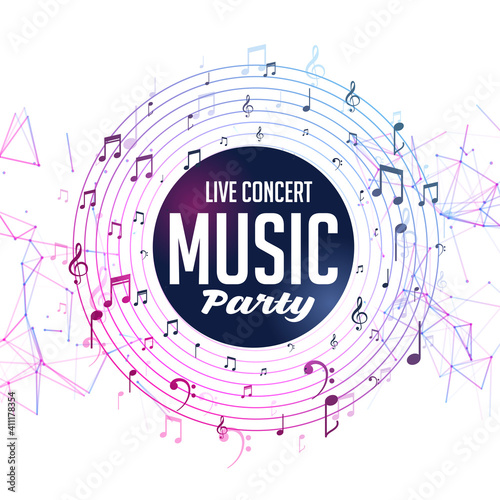 music party live concert template with notes