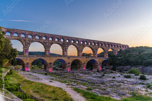 The Pont du Gard is a Roman aqueduct in the south of France