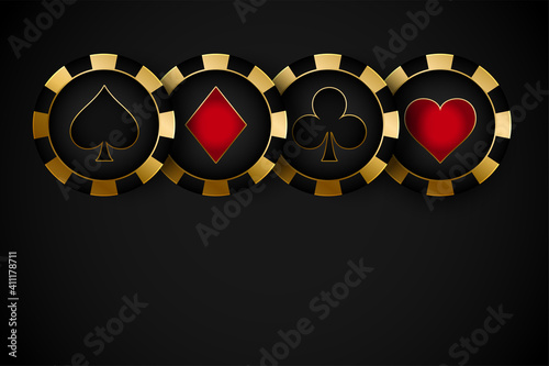 golden premium casino symbol chips