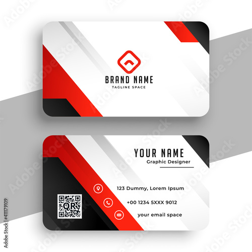 nice red brand business card template design