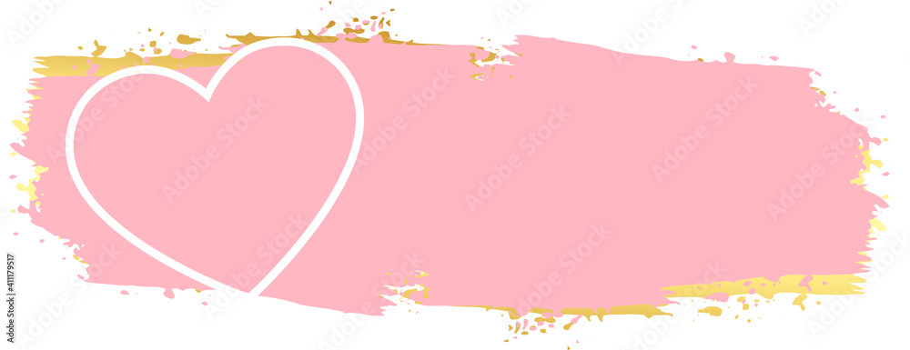 pastel and golden valentines day heart banner