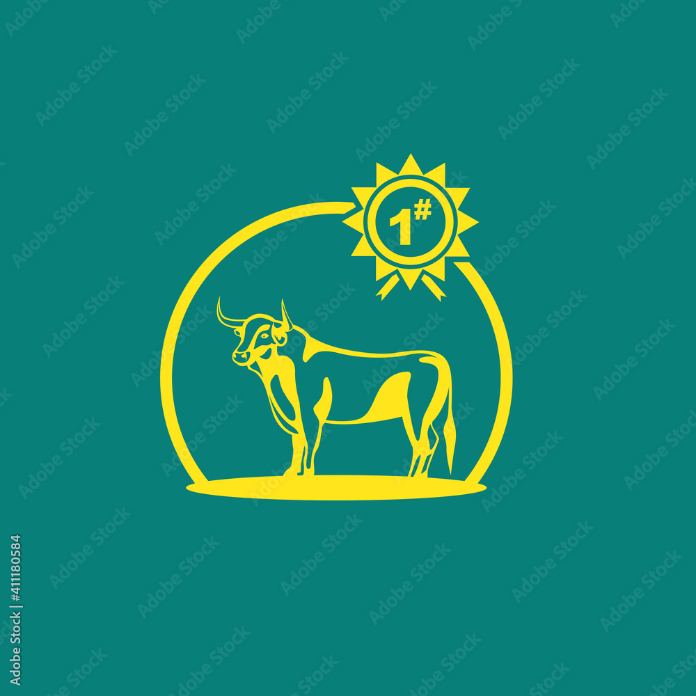 Fototapeta premium Featured Cattle Logo Design Vector