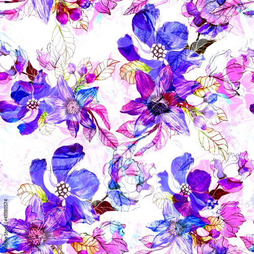 Beautiful seamless floral pattern background.
