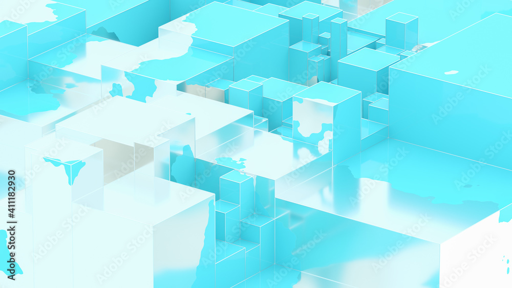 Abstract golden liquid on blue sky box. Art data technology concept Abstract golden liquid on blue sky box. Art data technology concept